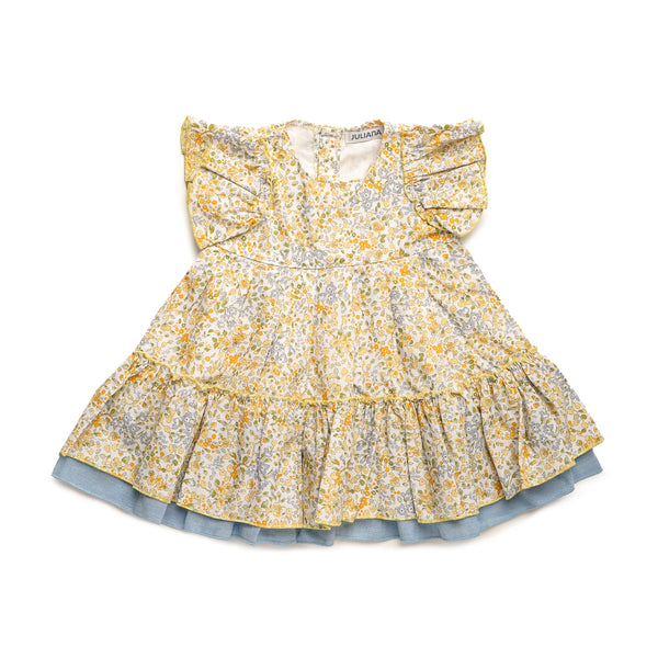 GIRL YELLOW FLORAL FLOUNCE DRESS 3M / GIRL GIRL YELLOW FLORAL FLOUNCE DRESS 3M / GIRL