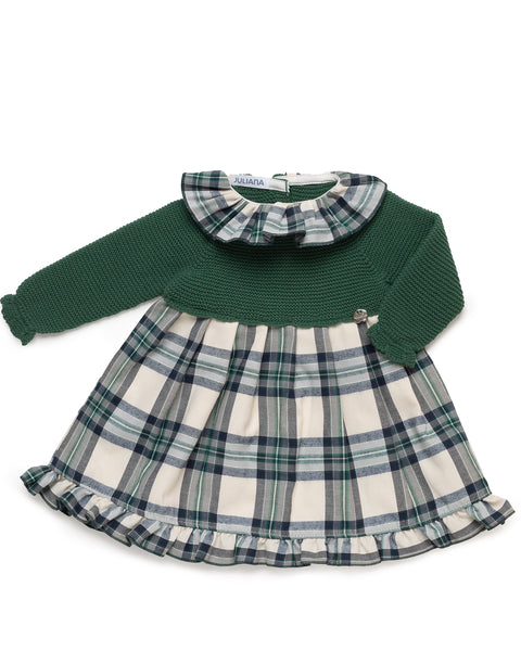 GIRL SQUARED RUFFLE COLLAR KNITTED DRESS 36M / GIRL / DarkBlue GIRL SQUARED RUFFLE COLLAR KNITTED DRESS 36M / GIRL / DarkBlue