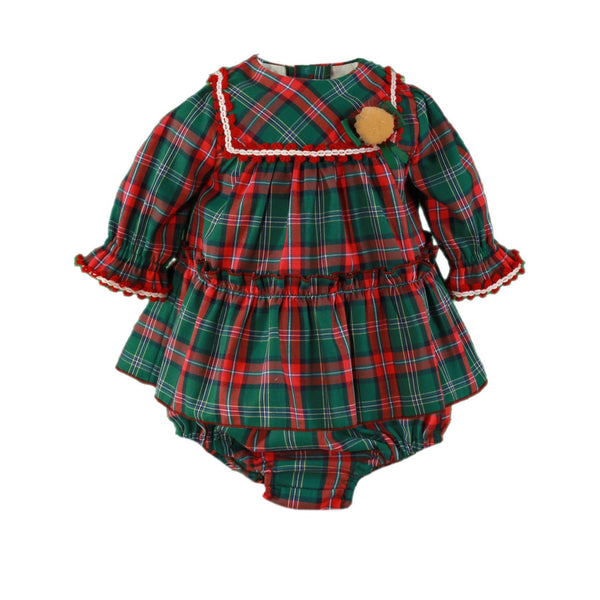 Baby Girls Green Tartan Plaid Short Dress 12M / Girl Baby Girls Green Tartan Plaid Short Dress 12M / Girl