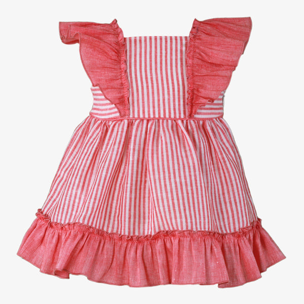 BABY GIRL STRIPED RUFFLE RED DRESS 18M / GIRL BABY GIRL STRIPED RUFFLE RED DRESS 18M / GIRL