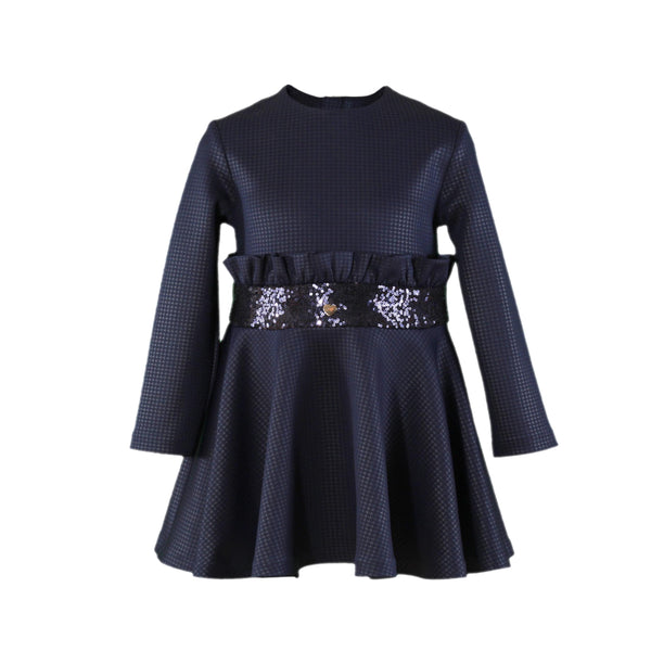 GIRL SEQUIN BELT DETAILS DRESS T10 / DarkBlue / GIRL GIRL SEQUIN BELT DETAILS DRESS T10 / DarkBlue / GIRL