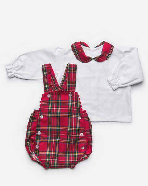 BABY PLAID ROMPER WITH SHIRT – Lilileyba - Main Image