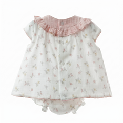 GIRLS FLORAL AND BIRDS DRESS WITH BLOOMER 2P PROVENZAL
