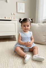 GIRLS STRIPED SHORT DRESS AND BLOOMER 2P SET
