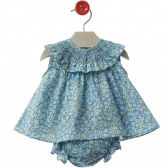 GIRLS FLORAL SHORT DRESS WITH BLOOMER 2P SET RAVENA