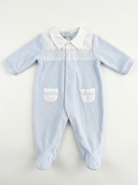 PIJAMA DE TERCIOPELO PARA BEBÉ CON NIDO Y CUELLO