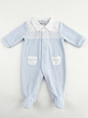 BABY VELVET PJ WITH NIDO AND COLLAR