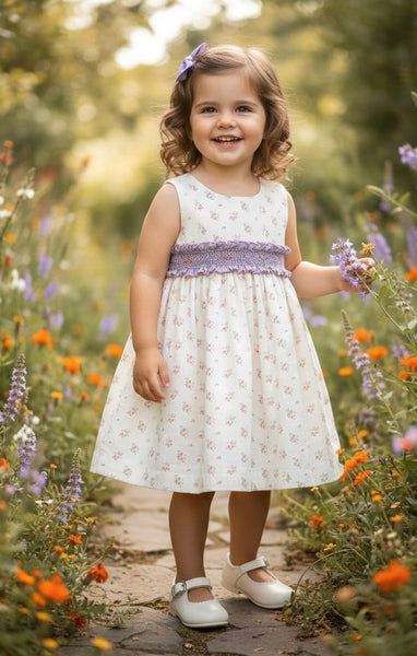 GIRLS FLORAL CLAVEL DRESS