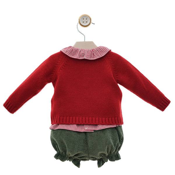 GIRLS HEART SWEATER AND CORDUROY SHORT SET