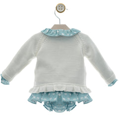 GIRLS HOT AIR BALLOON PRINT KNIT SWEATER WITH SHIRT AND BLOOMER 3P SET TUL