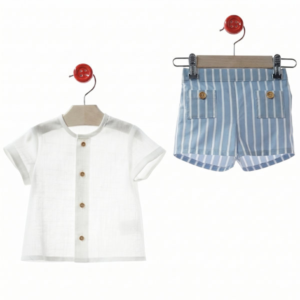 BOYS STRIPED SHORT AND SHIRT 2P RAVENA