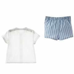 BOYS STRIPED SHORT AND SHIRT 2P RAVENA