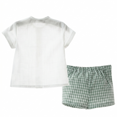 BOYS GINGHAM SHORT AND SHIRT 2P SET TURIN