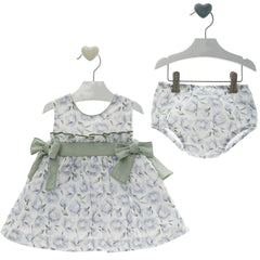 BABY FLORAL SLEEVELESS SHORT DRESS SET SAGITARIO
