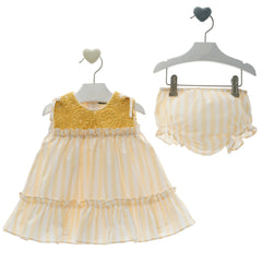 GIRL STRIPES AND CROCHET DETAILS SHORT DRESS ZODIACO