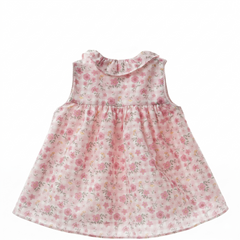 GIRLS FLORAL PLAID AND RUFFLE COLLAR DRESS PALMA