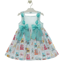 GIRL DOG ON THE CHAIR AND BOWS DRESS TAURO