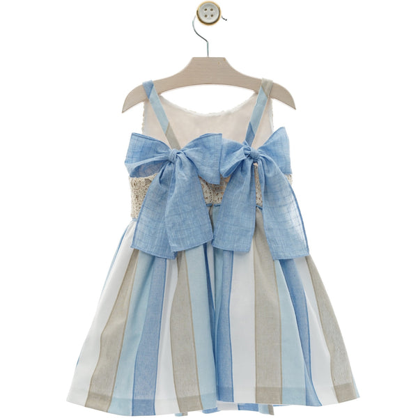 GIRL STRIPED CROCHET DETAIL DRESS LEYENDA