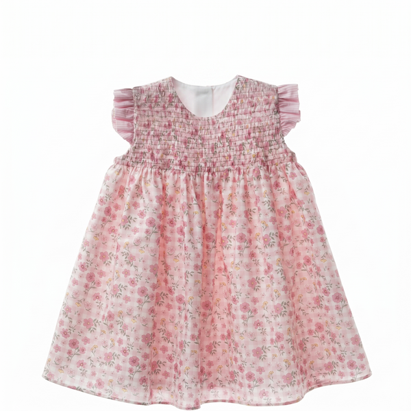 GIRLS FLORAL AND SMOCKED DRESS PALMA