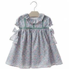 GIRLS FLORAL WITH COLLAR AND PUFF SLEEVE MALTA