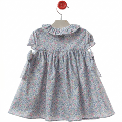 GIRLS FLORAL WITH COLLAR AND PUFF SLEEVE MALTA