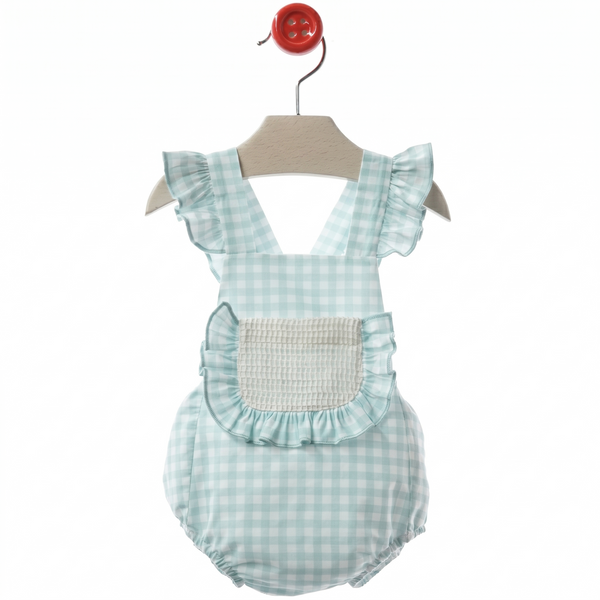 BABY GIRLS GINGHAM RUFFLE ROMPER MODENA