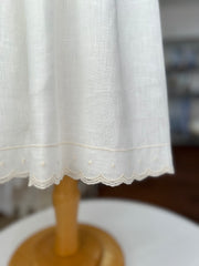 CHRISTENING IVORY LINEN GOWN WITH BONNET