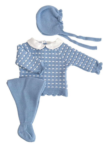 NEWBORN WHITE BODOQUE AND COLLAR 3P SET