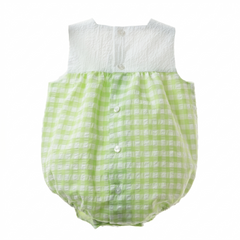 BABY VICHY GREEN ROMPER CATANZARO