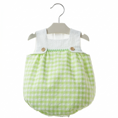 BABY VICHY GREEN ROMPER CATANZARO