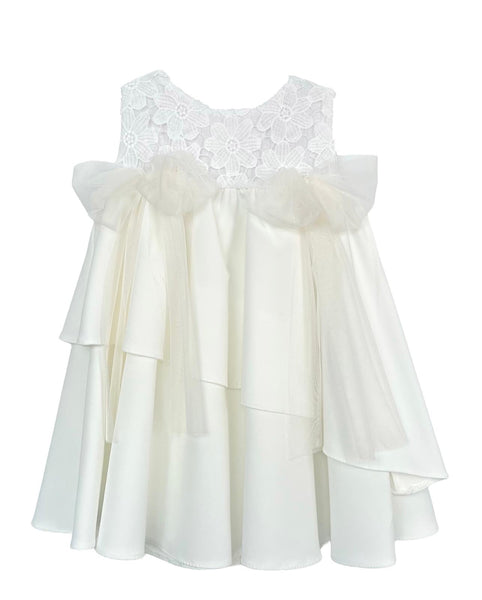 GIRL APPLIQUE DETAIL LAYERED DRESS SKYE