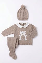 VISON NEWBORN BEAR WITH COLLAR 3P SET