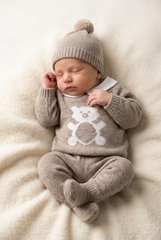 VISON NEWBORN BEAR WITH COLLAR 3P SET