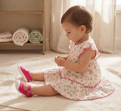 VESTIDO CON MANGAS CON VOLANTES Y FLORES DE GIRL LOVE