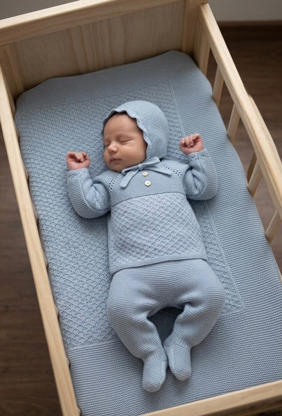 BABY CENTER RHOMBUS BLANKET AND NEWBORN 4P SET