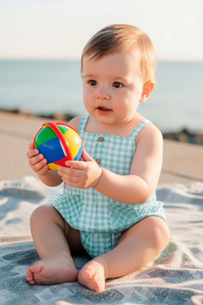 BABY BOYS GINGHAM ROMPER MODENA