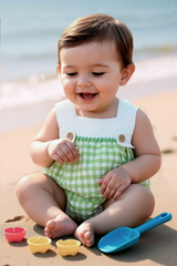 BABY VICHY GREEN ROMPER CATANZARO