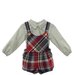 BOYS TARTAN ROMPER AND SHIRT SET PASCUA
