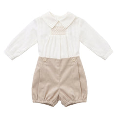 BOYS SHORT AND IVORY SHIRT SET CANELA