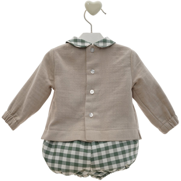 BOYS PLAID DOG FACE PRINT RANITA SET TAIPEI