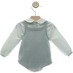 BOYS KNITTED ROMPER AND DOTS SHIRT SET BATISTA