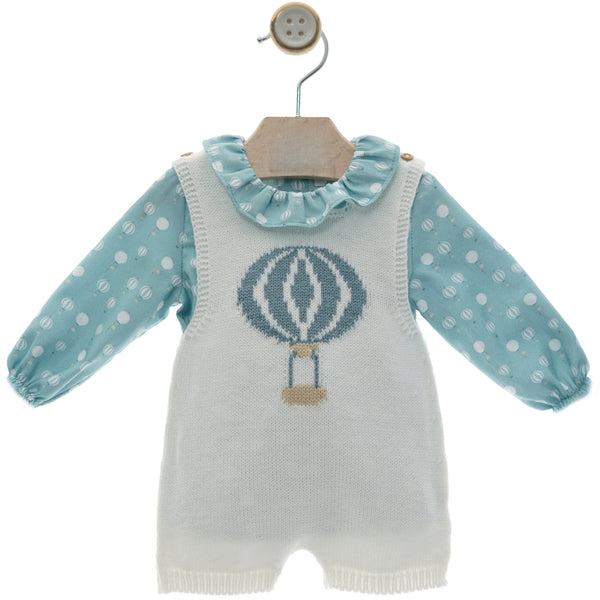 BABY HOT AIR BALLOON KNIT OVERALLS AND SHIRT SET TUL