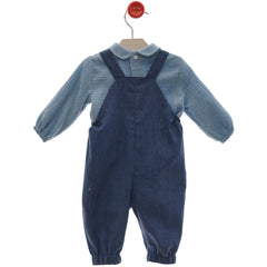 BOYS OVERALL AND LONG SLEEVE SHIRT SET SALSA