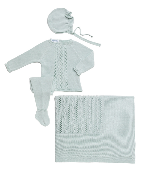 BABY TEXTURE BLANKET AND NEWBORN 4P SET
