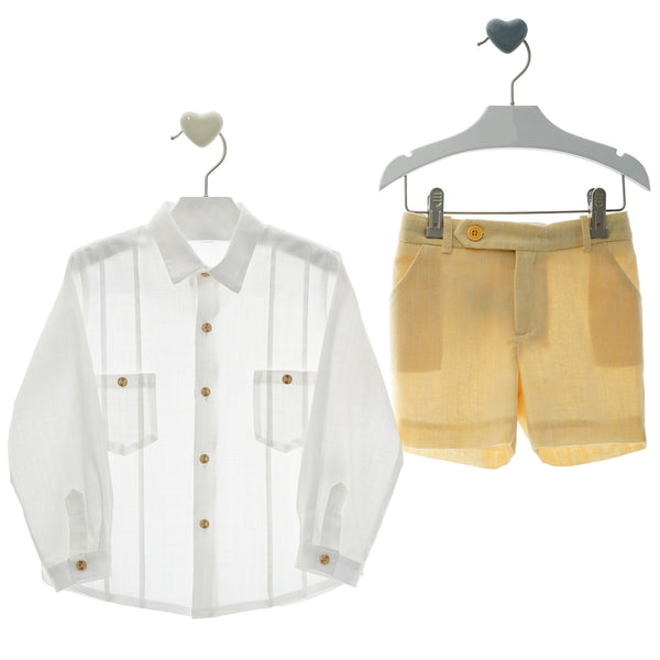 BOYS SHIRT WITH POCKETS AND SHORT SET ZODIACO