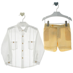 BOYS SHIRT WITH POCKETS AND SHORT SET ZODIACO