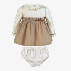 BABY GIRLS LONG SLEEVE AND TULLE SHORT DRESS 2P SET