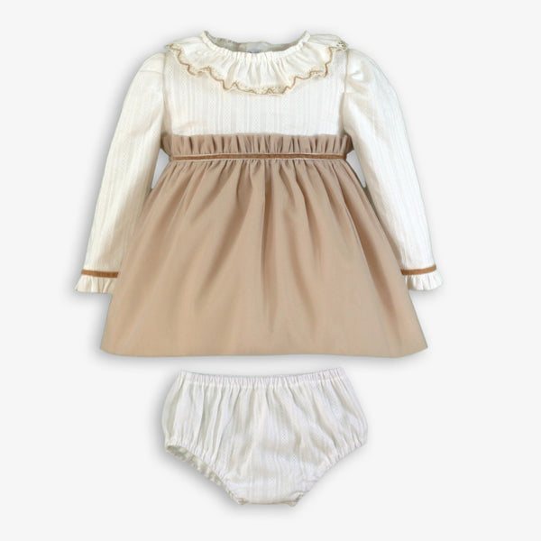 BABY GIRLS LONG SLEEVE AND TULLE SHORT DRESS 2P SET