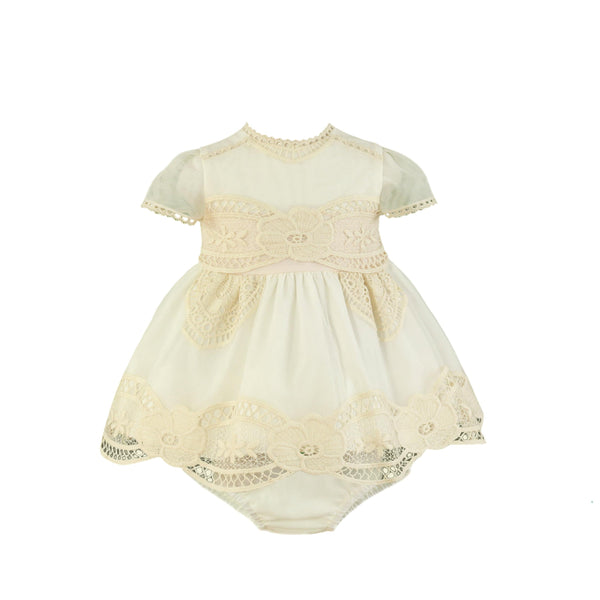 BABY DELICATE APPLIQUE DRESS WITH BLOOMER