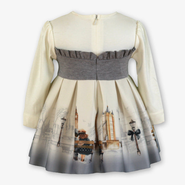 BABY LOVE IN LONDON PRINT GRAY DRESS